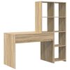 vidaXL Desk with Shelf Sonoma Oak 138.5 x 55 x 143 cm Engineered Wood
