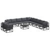 vidaXL Garden Sofa Set 12 pcs Black Aluminium