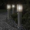 vidaXL Outdoor Floor Lamps with Sensors 3pcs Silver 60 cm Stainless Steel
