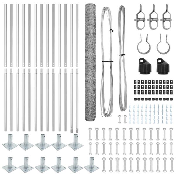 vidaXL Fence Post Silver 25 x 1.4 m (50 mm mesh) Steel