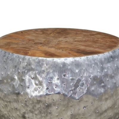vidaXL Coffee Table Aluminium Teak 60x60x30 cm