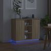 vidaXL LED Sideboard Sonoma Oak 90 x 32 x 75 cm Engineered Wood