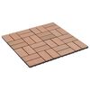 vidaXL Decking Tile 11 pcs Brown 30 x 30 cm WPC