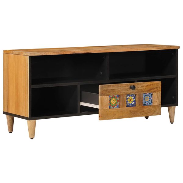 vidaXL TV Cabinet Natural 100 x 33.5 x 46 cm Solid Mango Wood