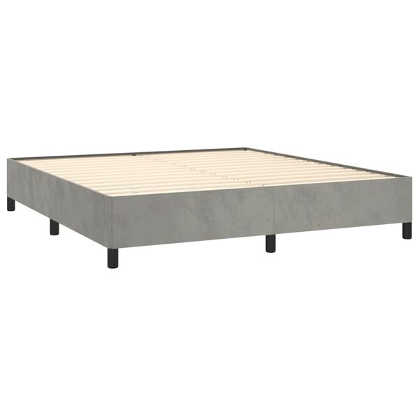 vidaXL Bed Frame without Mattress Light Grey Super King Velvet