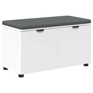 vidaXL Hall Bench White 80 x 38 x 46 cm Engineered Wood and Fabric