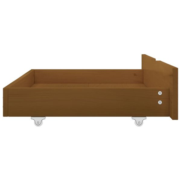 vidaXL Bed Frame without Mattress Honey Brown Solid Wood 180x200 cm Super King (322010+321987)
