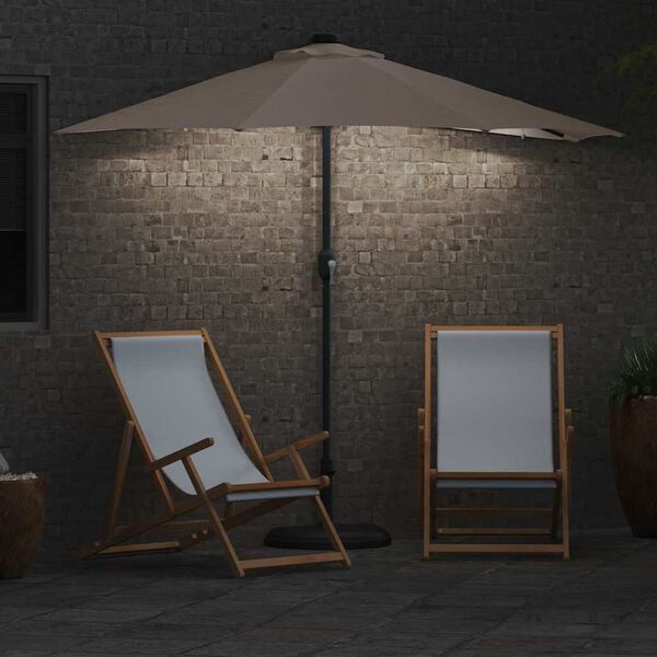 vidaXL Garden Parasol Taupe 294 x 150 x 223 cm Polyester and Steel