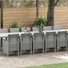vidaXL Garden Dining Set with Cushions 17 pcs Light Grey PP