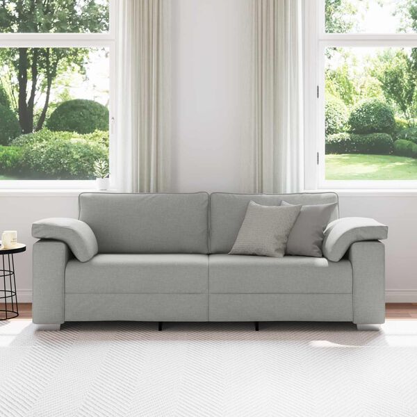 vidaXL Sofa Cloud Grey 219 x 77 x 82 cm Fabric