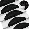 vidaXL Stair Mats 15 pcs 56x17x3 cm Black Half Round