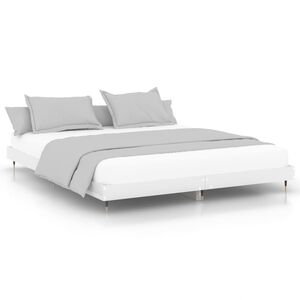 vidaXL Bed Frame without Mattress High Gloss White 160x200 cm