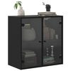 vidaXL Wall Cabinet with Glass Doors Black 68x37x68.5 cm