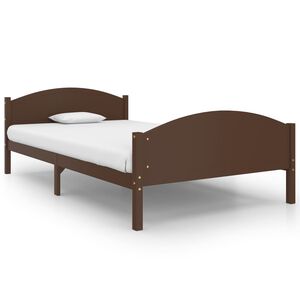 vidaXL Bed Frame without Mattress Dark Brown Solid Pine Wood 120x200cm