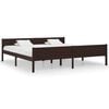 vidaXL Bed Frame without Mattress Solid Pinewood Dark Brown 200x200 cm