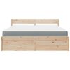 vidaXL Bed with Drawers and Mattress 180x200 cm Super King Solid Wood Pine