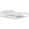 vidaXL Bed Frame without Mattress White Solid Pine Wood 160x200 cm