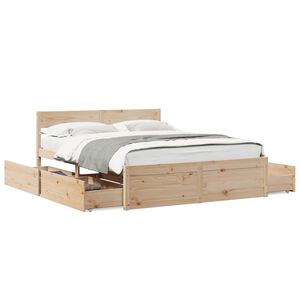 vidaXL Bed Frame without Mattress 140x200 cm Solid Wood Pine