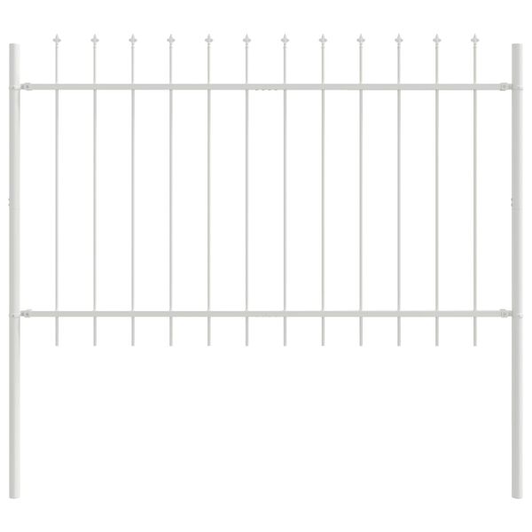 vidaXL Garden Fence 7 pcs White 11.9 x 1.2 m Powder-coated Steel