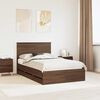 vidaXL Bed Frame with Drawer Brown Oak 120 x 200 cm Engineer Wood