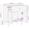 vidaXL Bedside Cabinet 50x33x60 cm Solid Wood Mango
