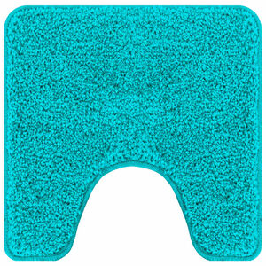 vidaXL Anti-slip Bath Mat with Toilet Cut Turquoise 50 x 50 cm PP