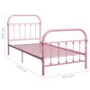 vidaXL Bed Frame without Mattress Pink Metal 100x200 cm