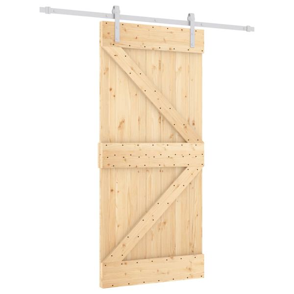 vidaXL Sliding Door with Hardware Set 95x210 cm Solid Wood Pine