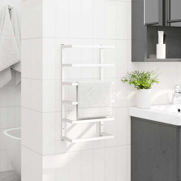 vidaXL Towel Rack White 24x12x48 cm Steel