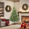 vidaXL Artificial Pre-lit Christmas Tree Green 180 cm PVC