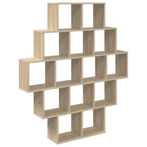 vidaXL Wall Shelf Sonoma Oak 120 x 20 x 136 cm Engineered Wood