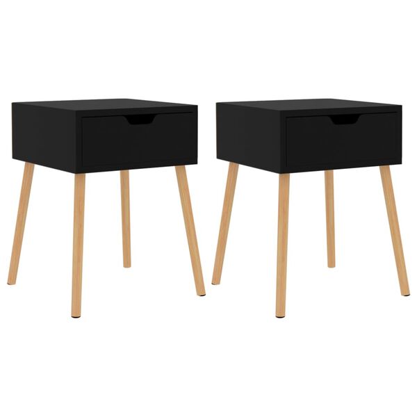 vidaXL Bedside Cabinets 2 pcs Black 40x40x56 cm Engineered Wood