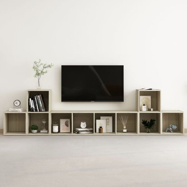 vidaXL 5 Piece TV Cabinet Set Sonoma Oak Engineered Wood