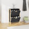 vidaXL Shoe Cabinet Black 57.5x33x80 cm Engineered Wood
