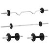 vidaXL Barbell and Dumbbell with Plates 90 kg Cast Iron