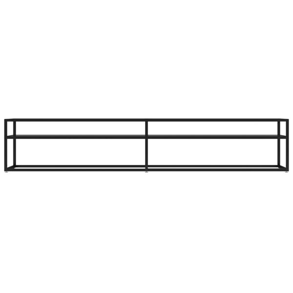 vidaXL TV Cabinet Black 220x40x40.5 cm Tempered Glass