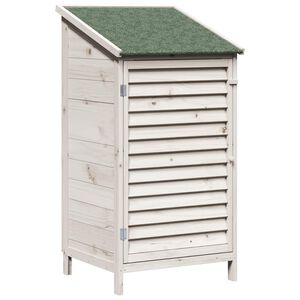 vidaXL Garden Shed with Roof White 59 x 56 x 113.5 cm Solid Fir Wood
