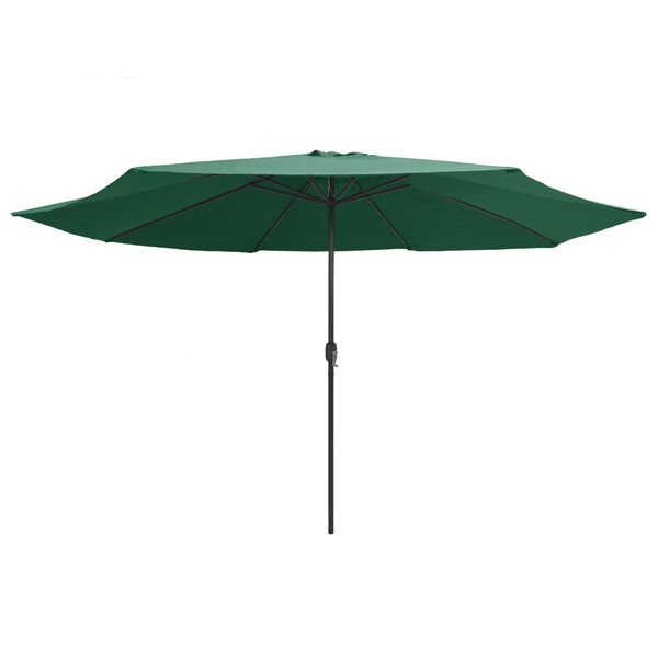 vidaXL Garden Parasol with Metal Pole 390 cm Green