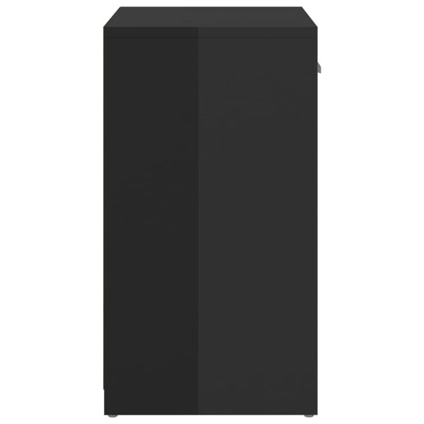 vidaXL Shoe Bench High Gloss Black 94.5x31x57 cm Engineered Wood