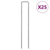 vidaXL Ground Pegs U Shape 25 pcs 20x4 cm Galvanised steel