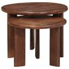 vidaXL Nesting Coffee Tables 2 pcs Dark Brown Solid Mango Wood