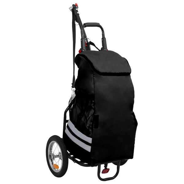vidaXL Folding Bike Trailer with Grocery Bag Black