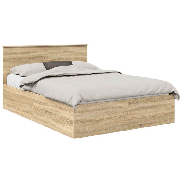 vidaXL Bed Frame Sonoma Oak 150 x 200 cm Engineered Wood
