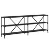 vidaXL Console Table Black 200x30x75 cm Engineered Wood and Iron
