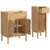 vidaXL Bathroom Furniture Set FLORO 2 pcs Wax Brown Solid Pine Wood