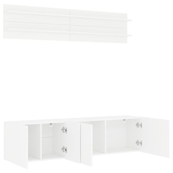 vidaXL | TV Wall Units | Wall-mounted 6 pcs white Engineered wood