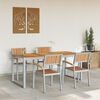 vidaXL Garden Dining Set 5 pcs Grey Solid Acacia Wood