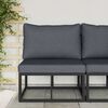vidaXL Outdoor Furniture with Cushion with Pillow Black Aluminium