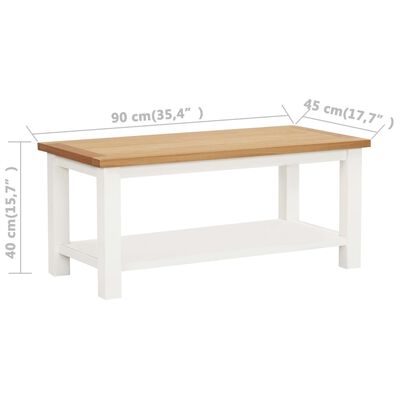 vidaXL Coffee Table 90x45x40 cm Solid Oak Wood