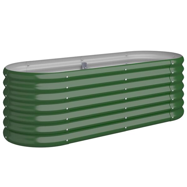 vidaXL Garden Raised Bed Galvanised Steel 114x40x36 cm Green